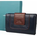 Luxusní tmavěmodro-hnědá kožená peněženka Marta Ponti no. B506