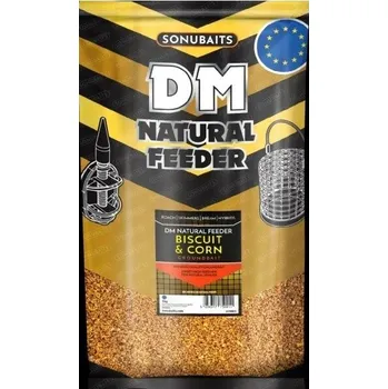 Návnadová surovina SONUBAITS - Krmítková směs DM Natural Feeder - Biscuit&Corn