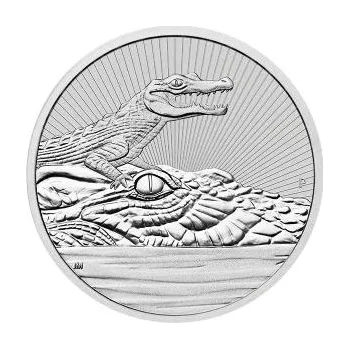 10 uncí stříbrná mince Austrálie Next Generation - Piedfort Krokodil 2019