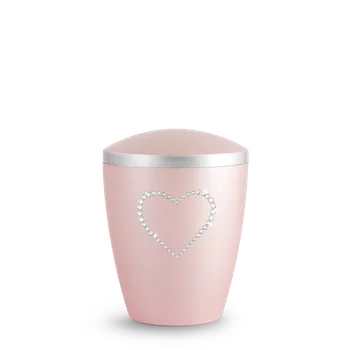 Smuteční dekorace Dětská urna Elegance Heart - Rosé