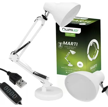 Stojací lampa Kancelářská lampa LED 7W CCT stmívatelná Marti bíla Lumiled