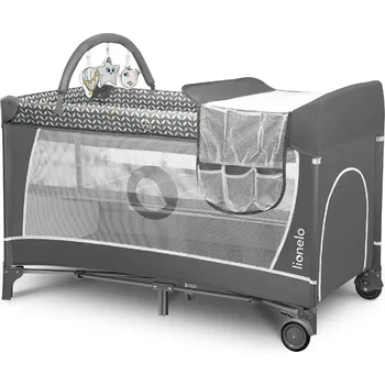 LIONELO Cestovní postýlka Flower Grey Scandi