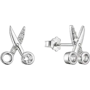 Šperk EVOLUTION GROUP CZ Stříbrné náušnice nůžky se zirkony - 11525.1