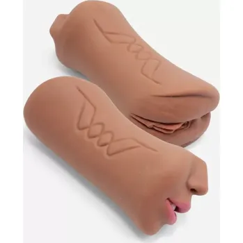 Umělá ústa, vagina a análek DK Toys Mya 3v1 - Hnědá