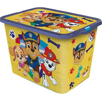 úložný prostor na hračky STOR Plastový úložný box s víkem Paw Patrol 23l žlutý