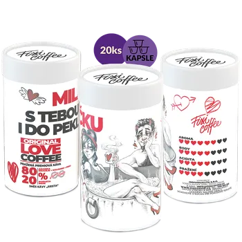 Káva Fixi Coffee Miláčku – s Tebou i do pekla, výběrová pražená káva kapsle / papírová tuba / 20 ks