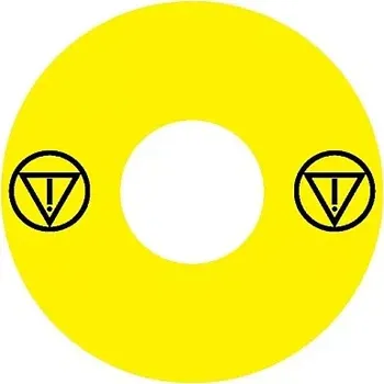 tlačítko NOARK 107869 Ex9P1 H S6EMS Štítek nouzového zastavení žlutý, průměr 60 mm, symbol NZ (NOARK 107869 Ex9P1 H S6EMS)