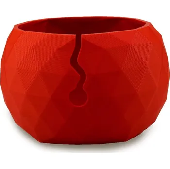 Organizér galanterie Pro Háčkování Miska na klubíčko LOW POLY, L červená