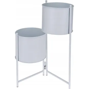 Obraz Květináč bílý kov Home Styling Collection 15 cm x 20 x 44 cm