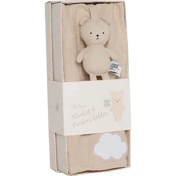Dětské zboží JABADABADO Dárkový set mušelínová deka a klip na dudlík Medvídek