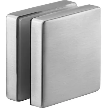 Zábradlí Bodový úchyt, hranatý, 50x50 mm, plochý, M10 závit Bodový úchyt, hranatý, 50x50 mm, plochý, M10 závit, distanc 10 mm, 8 - 21,52 mm sklo, nerez ocel 316, kartáčovaná