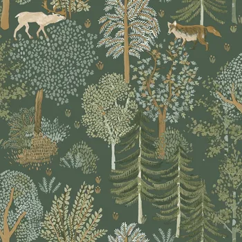 Tapeta Vliesová tapeta na zeď Caselio 102937726, květy, listy, zvířata, zelená