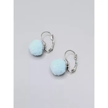 Šperk Ocelové náušnice - Bambulky světle modré