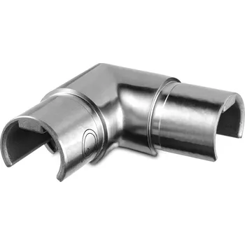 Spojka, 90°, horizontální Spojka, 90°, horizontální, pro rámovou trubku, O30 mm, nerez. ocel 304, kartáčovaná