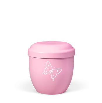 Smuteční dekorace Dětská urna Lila - Motýl/Růžová