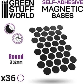 Společenská hra Green Stuff World Round Magnetic Sheet SELF-ADHESIVE - 32mm (Green Stuff World)