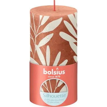 Svíčka Rustikální svíčka 13cm BOLSIUS korálová/šalvěj