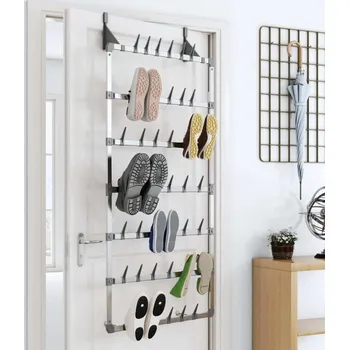 Botník vidaXL Závěsný botník stříbrný 66 x 13 x 139 cm [344372]