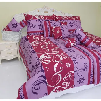 Povlečení Lilien fialové satén EMI: Standardní set jednolůžko obsahuje 1x 200x140 + 1x 90x70