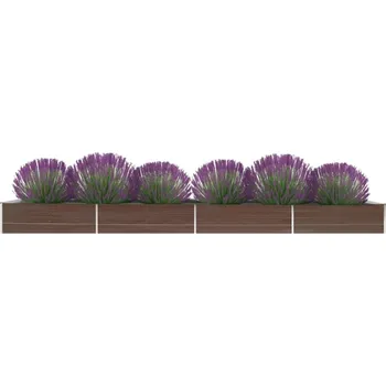 Vyvýšený záhon vidaXL Marketos Vyvýšený záhon pozinkovaná ocel 600 x 80 x 45 cm hnědý
