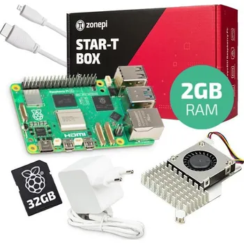 Stolní počítač Oficiální sada s Raspberry Pi 5 (2GB RAM) + chladič + 32GB microSD + příslušenství