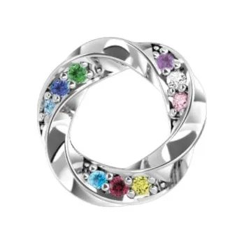 Přívěsek Couple, Stylový přívěsek Garland, bílé zlato s barevnými zirkony, 585-66-2-0368.1B00.0.00.301.25