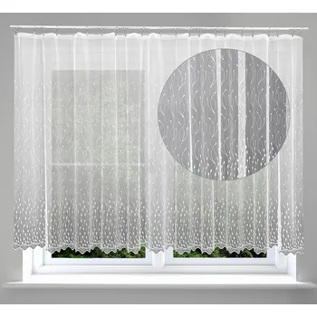 Záclona Tylová záclona LUKA 908559, vyšívané ornamenty, s bordurou, bílá výška 170cm ( v metráži)