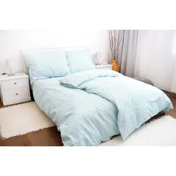 Povlečení LUXUSNÍ BAVLNĚNÉ POVLEČENÍ DE LUXE 140x200/70x90cm KVÍTKY ZELENÉ