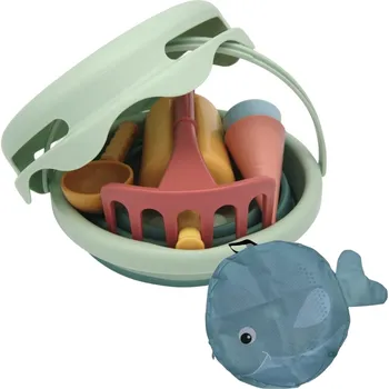 Hračka na písek COMPACTOYS Skládací sada na písek 7v1 zelená bio plast + obal