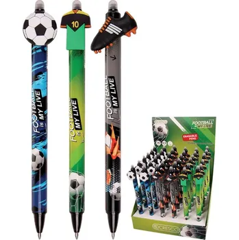 Pero kuličkové, gumovací FOOTBALL, hrot 0,5 mm (3 designy)