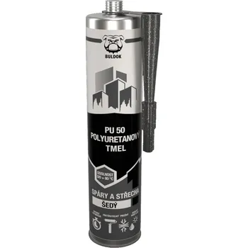 Tmel PU 50 Polyuretanový tmel BULDOK šedý 300ml