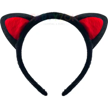 Karnevalový doplněk Čelenka s ušima pro kočičku