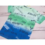 Triko Kugo krátký rukáv FC0353 zelenomodré, nápisy velikost oblečení - děti: 152