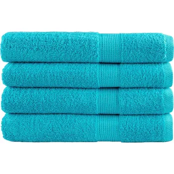 Utěrka vidaXL Premium ručníky SOLUND 4 ks tyrkysové 80 x 200 cm 600 g/m²