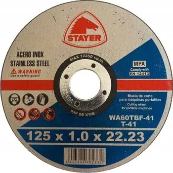 Řezný kotouč STAYER Řezací kotouč na kov STANDARD T41, Ø 125 x 1 x 22,23 mm, STAYER