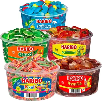 Bonbon Haribo Kinder Party Sada želé bonbonů v dózách 5 ks