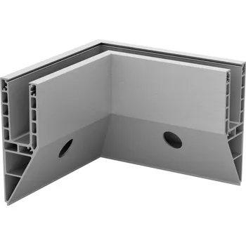 Zábradlí Easy Glass Smart "Y", základní profil roh, boční montáž Easy Glass Smart "Y", základní profil roh, boční montáž, vnější roh, hliník, kartáčovaný, eloxovaný