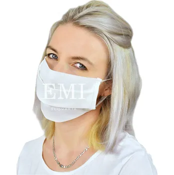 rouška Ochranná rouška dvouvrstvá textilní bílá s gumičkou EMI