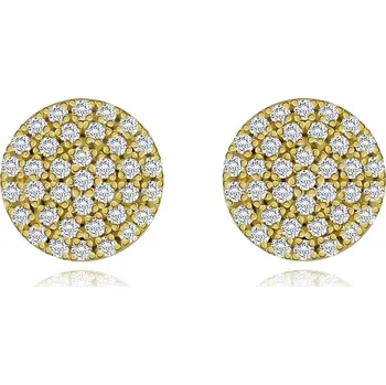 Náušnice Náušnice ze stříbra 925 - zlaté kruhy s čirými zirkony, puzety