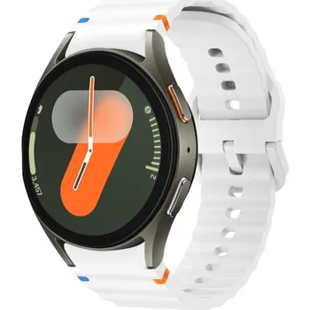 Příslušenství k chytrým hodinkám VSECHNONAMOBIL 85969 WAVE Silikonový řemínek pro Samsung Galaxy Watch 7 (40mm / 44mm) bílý
