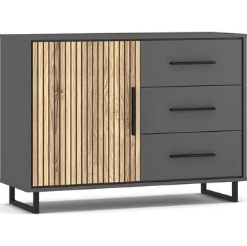 Komoda Komoda SALEMI 1D3S šedá/dub přírodní