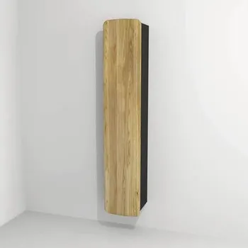 Koupelnový nábytek Koupelnová skříňka vysoká Devo Oval levá dub přírodní/šedá Diamond 34 x 165 x 33 cm OV-S1DLE34-P35D01L09