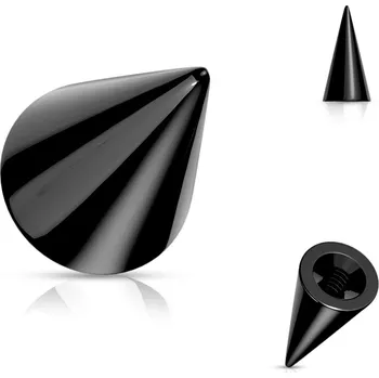 Piercing Šperky4U Náhradní černá ocelové špička 1,6 mm - kónus - ND023K-1648