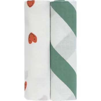 Plena LÄSSIG Swaddle Burp blanket 120x120 Happy Rascals Heart