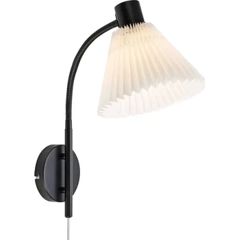 Lampička Markslöjd Nástěnné svítidlo Mira, černá/bílá, železo/látka, šířka 22 cm - Délka propojovacího kabelu 200 cm černá, bílá 1 x 40 W - Doprava zdarma