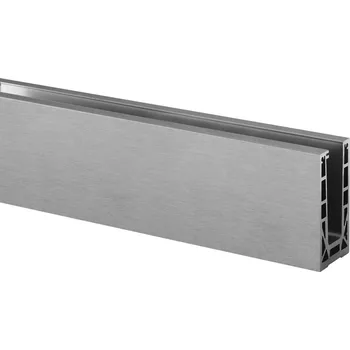 Zábradlí Easy Glass Max, základní profil, horní montáž Easy Glass Max, základní profil, horní montáž, délka 5000 mm, s předvrtanými otvory, hliník, surový