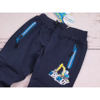 Tepláky Kugo HT0639 tmavomodré bagr žlutomodrý velikost oblečení - děti: 104