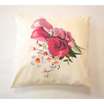 Dekorativní polštářek POVLAK NA POLŠTÁŘEK 3D EFEKT - RŮŽE 40x40cm