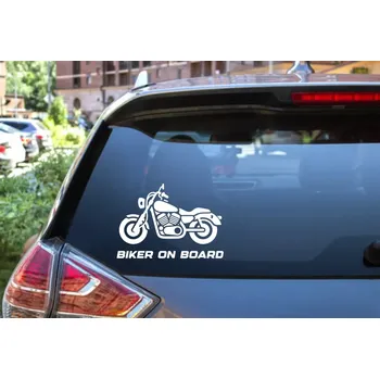 Samolepicí dekorace na vozidlo Samolepka Biker on board v.6 - více velikostí a barev