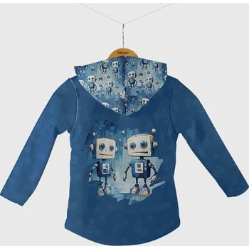 Panel se střihem 92 softshell bunda modří roboti